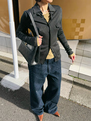 CC Mark Button Knit Cardigan Gray