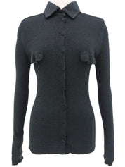 CC Mark Button Knit Cardigan Gray