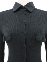 CC Mark Button Knit Cardigan Gray