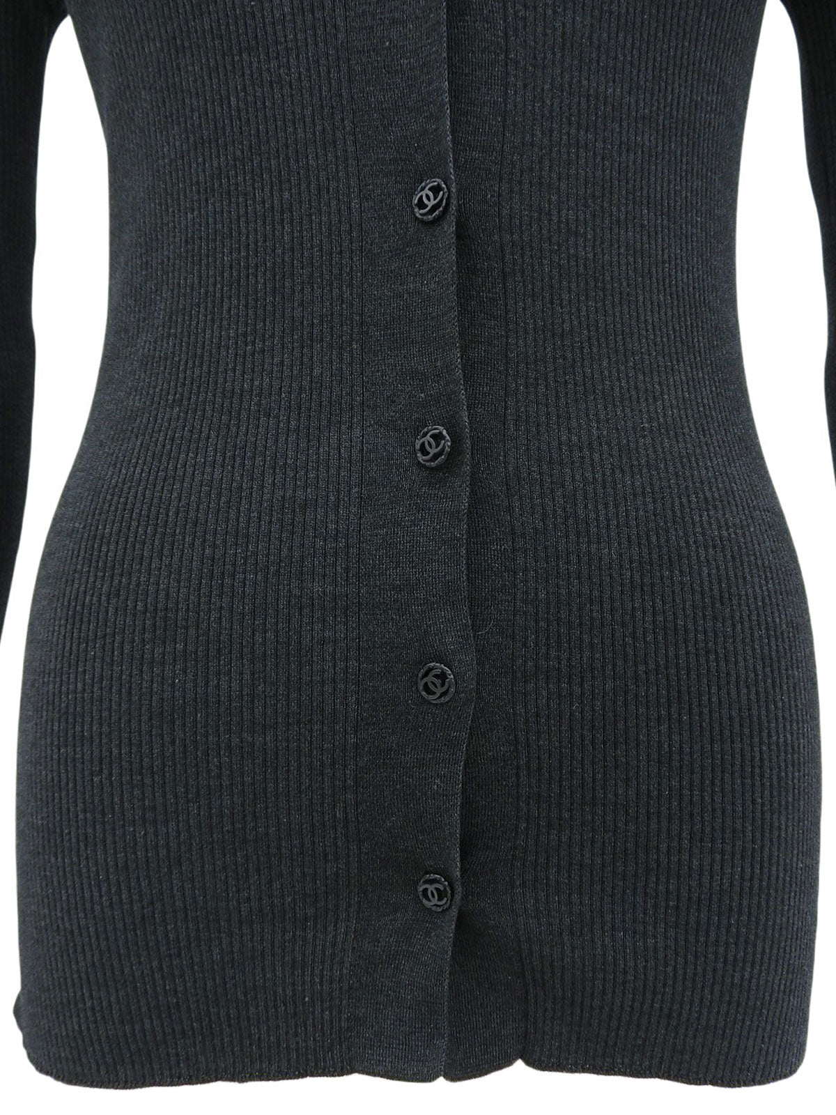 CC Mark Button Knit Cardigan Gray