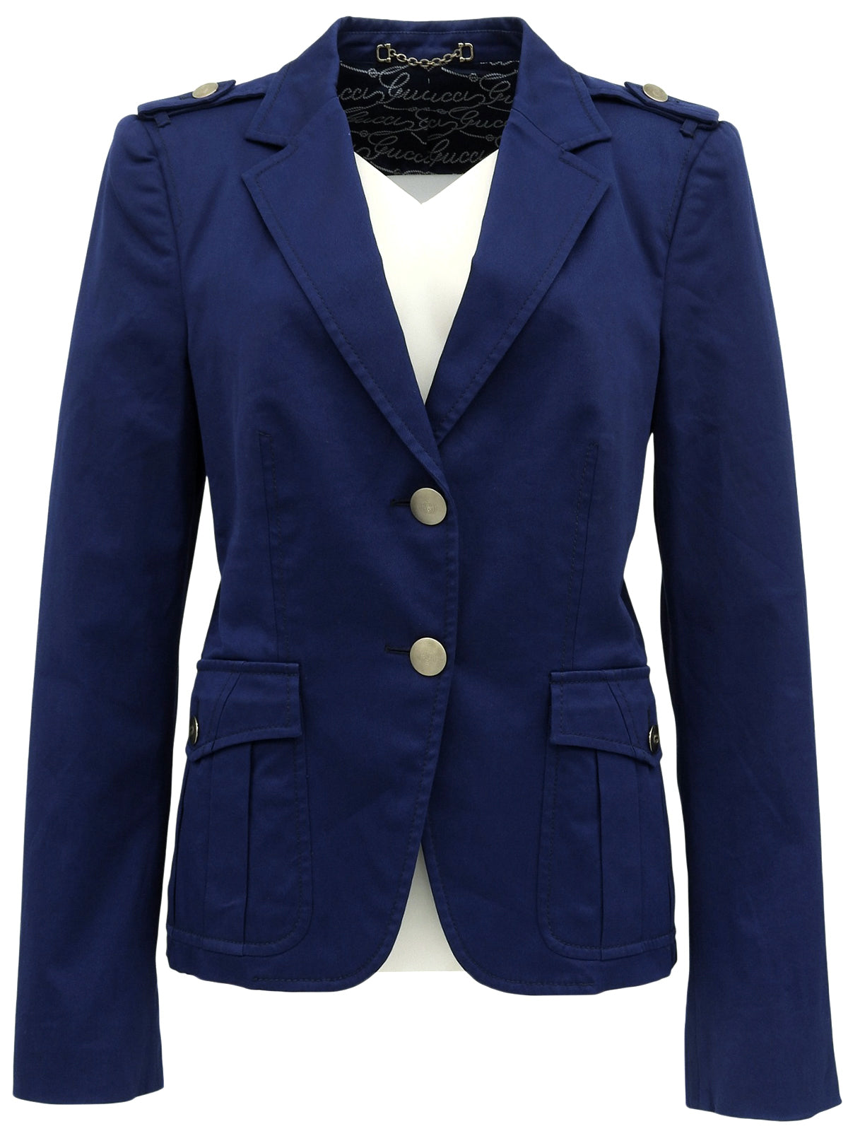 Logo Button Design Tailored Jacket Blue