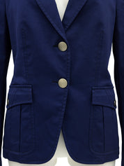 Logo Button Design Tailored Jacket Blue