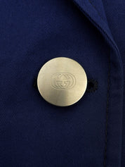 Logo Button Design Tailored Jacket Blue
