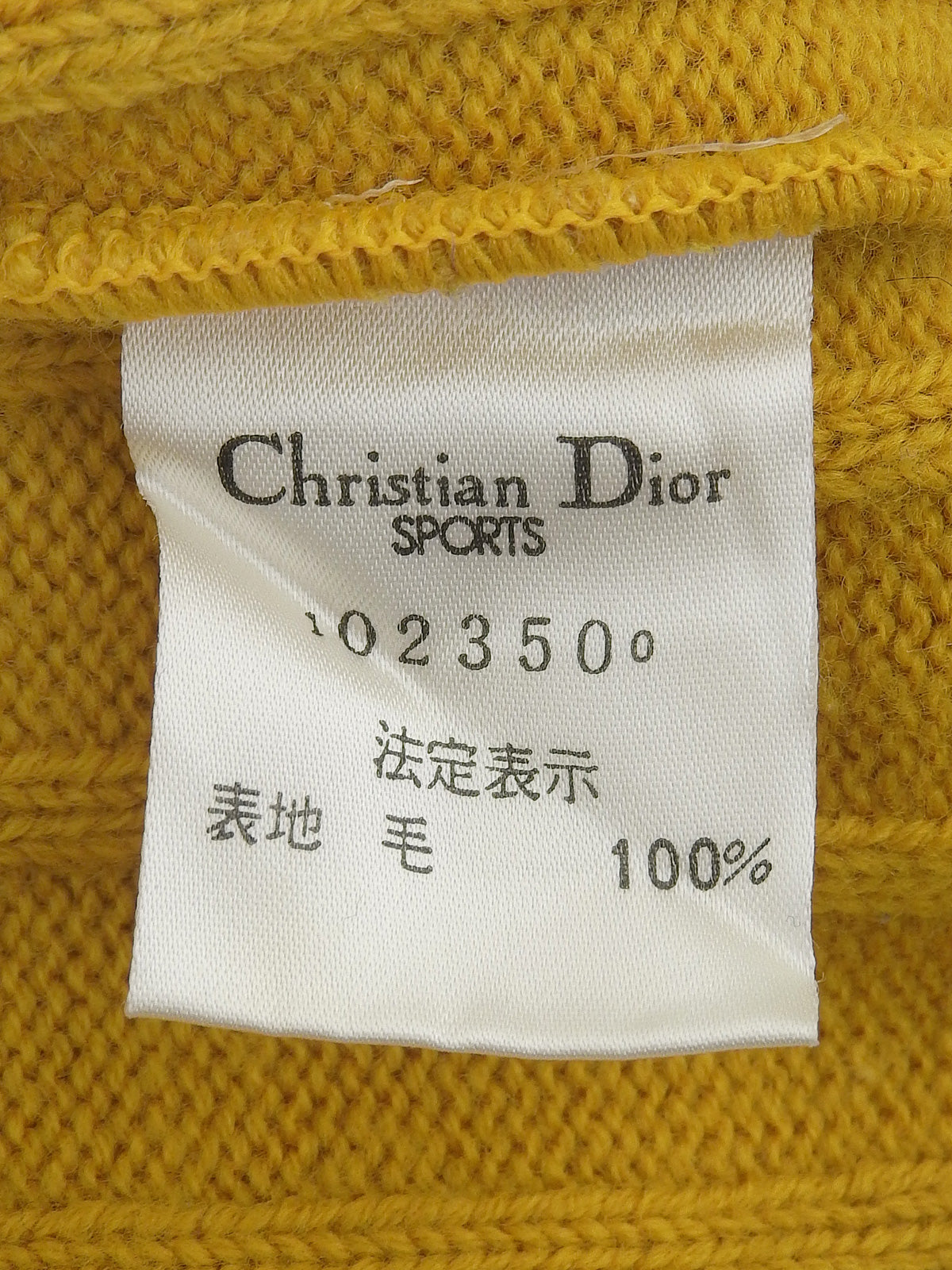 ロゴ刺繍デザインパターンニットセーター イエロー