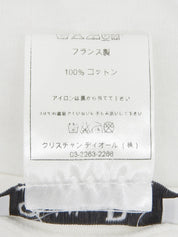 牛仔玫瑰图案拼接短袖T恤 白色/蓝色