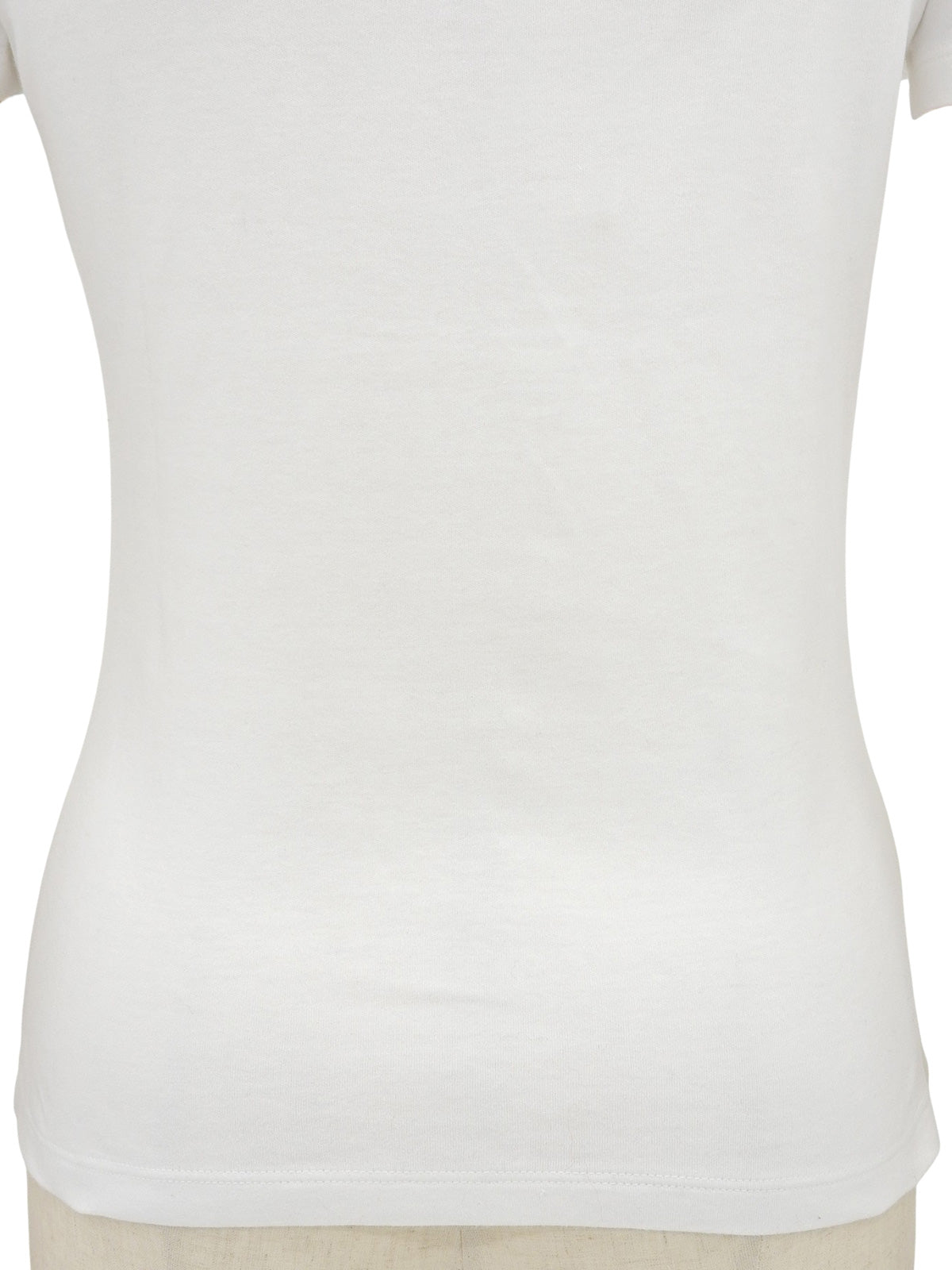 デニムローズロゴパッチワーク半袖Tシャツ ホワイト/ブルー