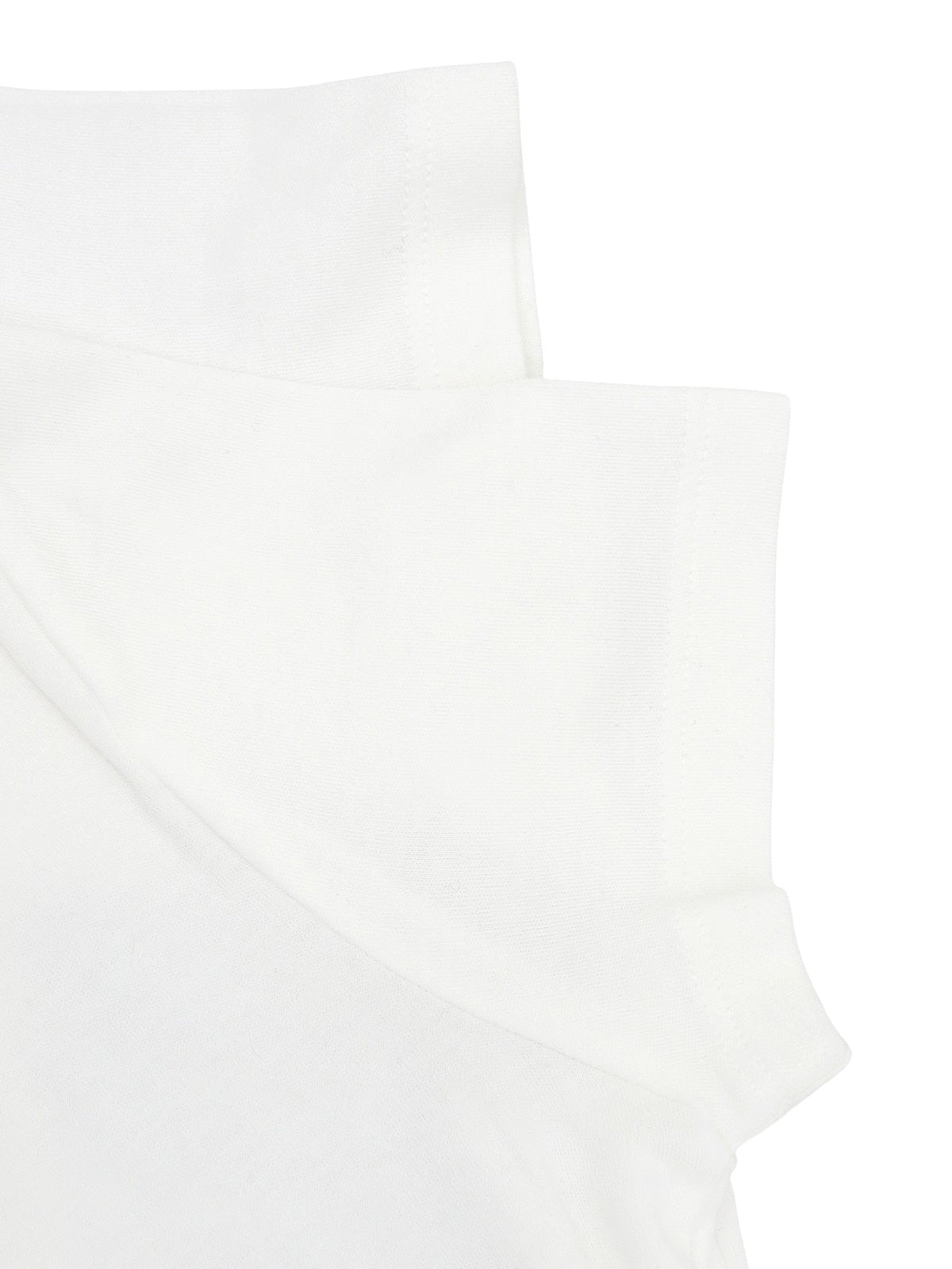 牛仔玫瑰图案拼接短袖T恤 白色/蓝色