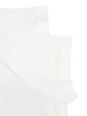 デニムローズロゴパッチワーク半袖Tシャツ ホワイト/ブルー