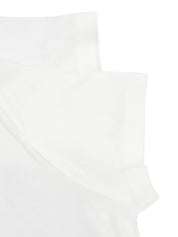デニムローズロゴパッチワーク半袖Tシャツ ホワイト/ブルー
