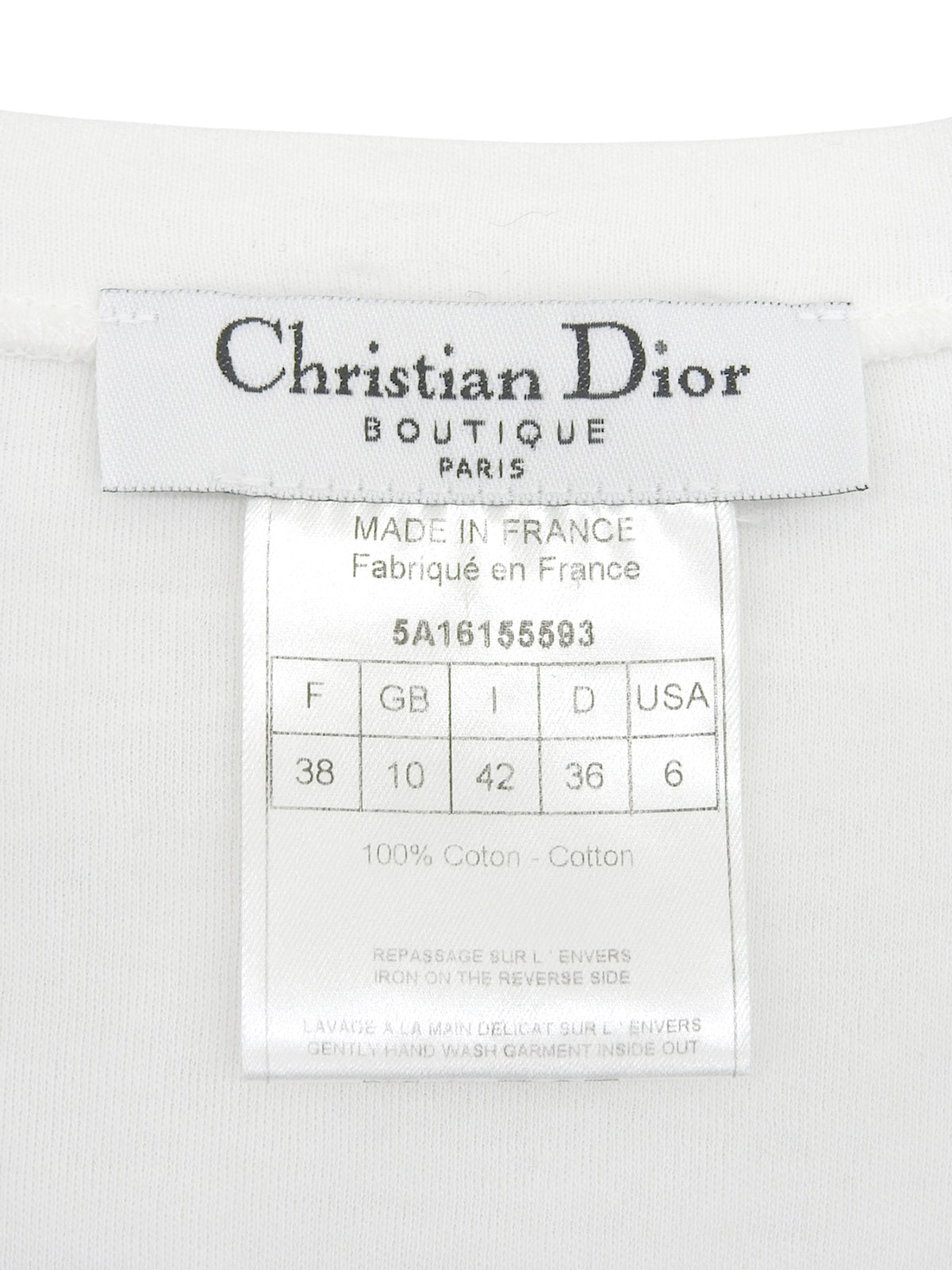 デニムローズロゴパッチワーク半袖Tシャツ ホワイト/ブルー