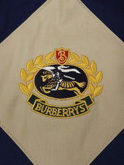 Logo Button Trench Coat Blue