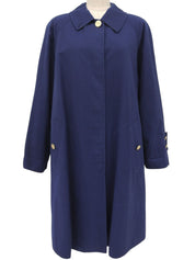 Logo Button Trench Coat Blue