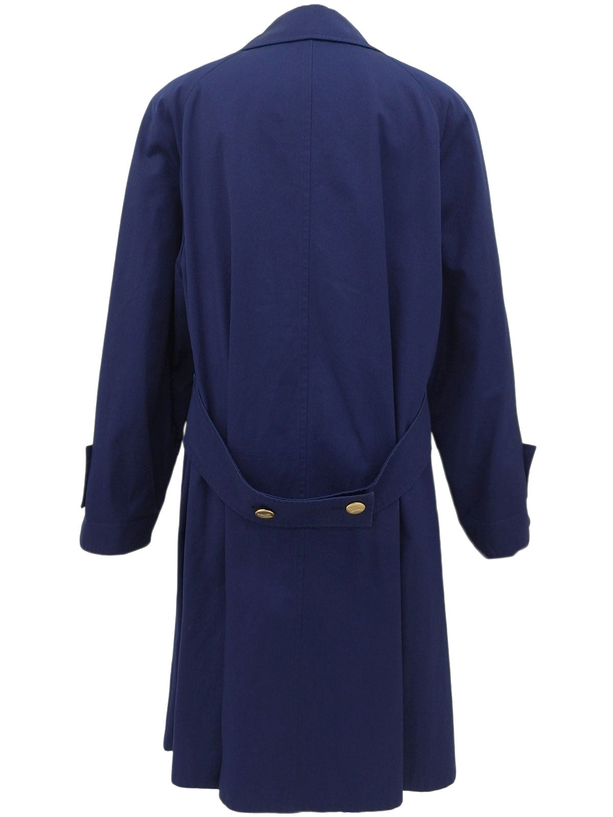Logo Button Trench Coat Blue