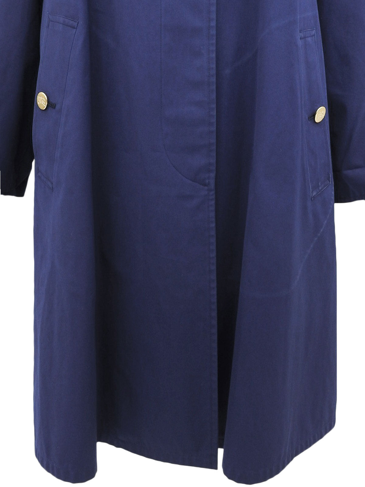 Logo Button Trench Coat Blue