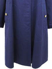 Logo Button Trench Coat Blue