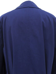Logo Button Trench Coat Blue