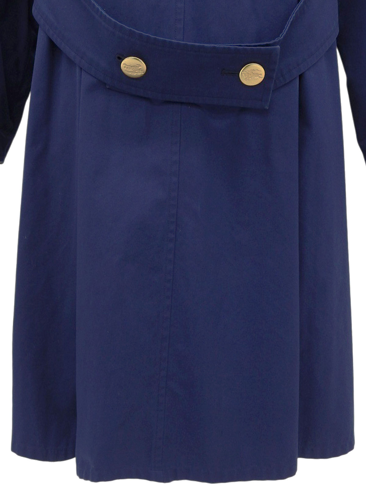 Logo Button Trench Coat Blue