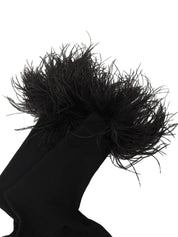 オフショルダーニットトップス ブラック