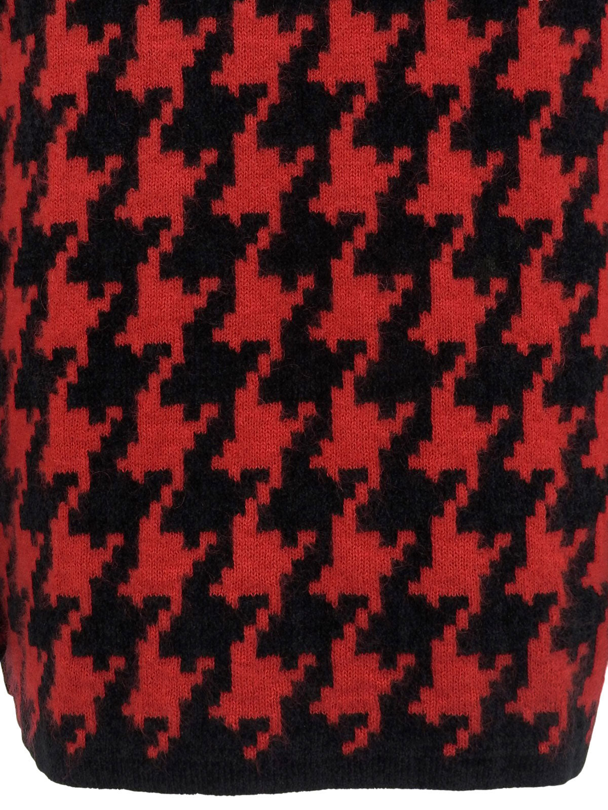 ハウンドトゥースパターンロゴボタンコート レッド/ブラック