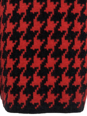 ハウンドトゥースパターンロゴボタンコート レッド/ブラック