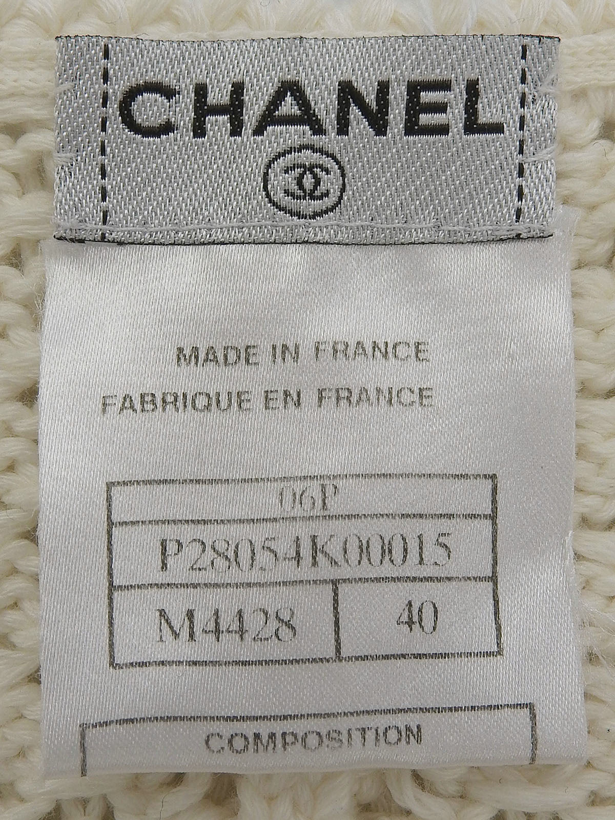 2006 Stripe Pattern Logo Plate Cardigan in White/Navy