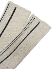 2006 Stripe Pattern Logo Plate Cardigan in White/Navy