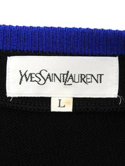 ウールニットジャケット ブラック/ブルー