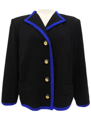 ウールニットジャケット ブラック/ブルー