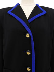 ウールニットジャケット ブラック/ブルー