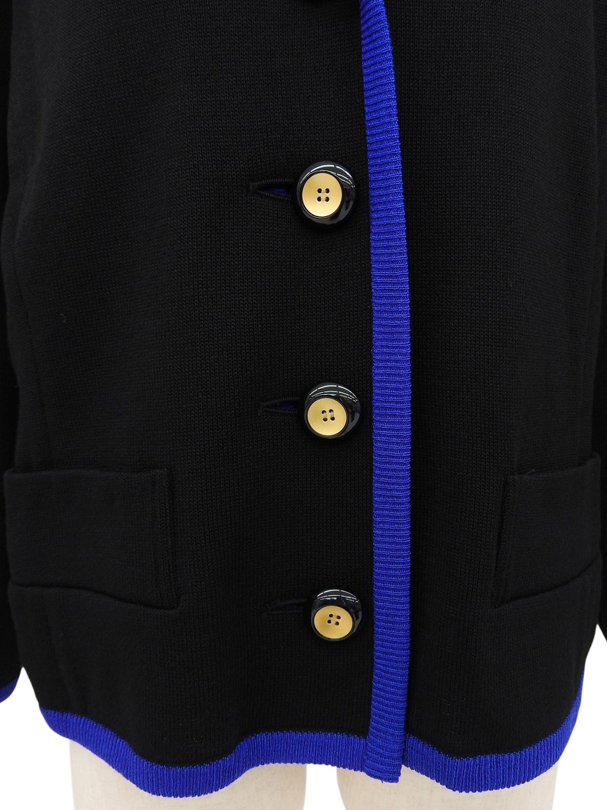 ウールニットジャケット ブラック/ブルー