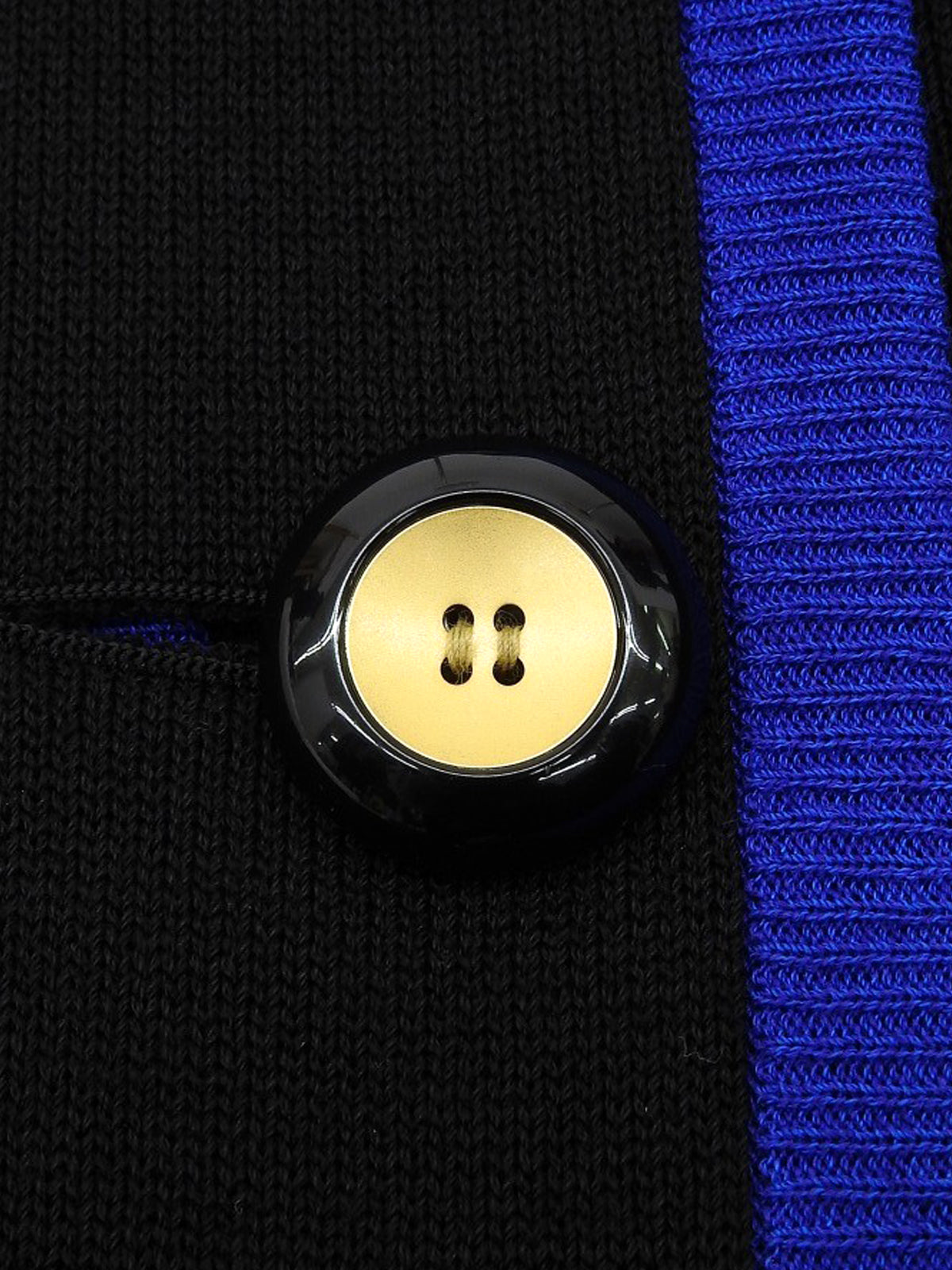 ウールニットジャケット ブラック/ブルー