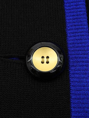 ウールニットジャケット ブラック/ブルー