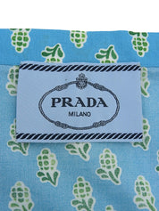 デザインパターンギャザー半袖ワンピース ライトブルー