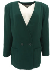 ウールノーカラージャケット グリーン #40