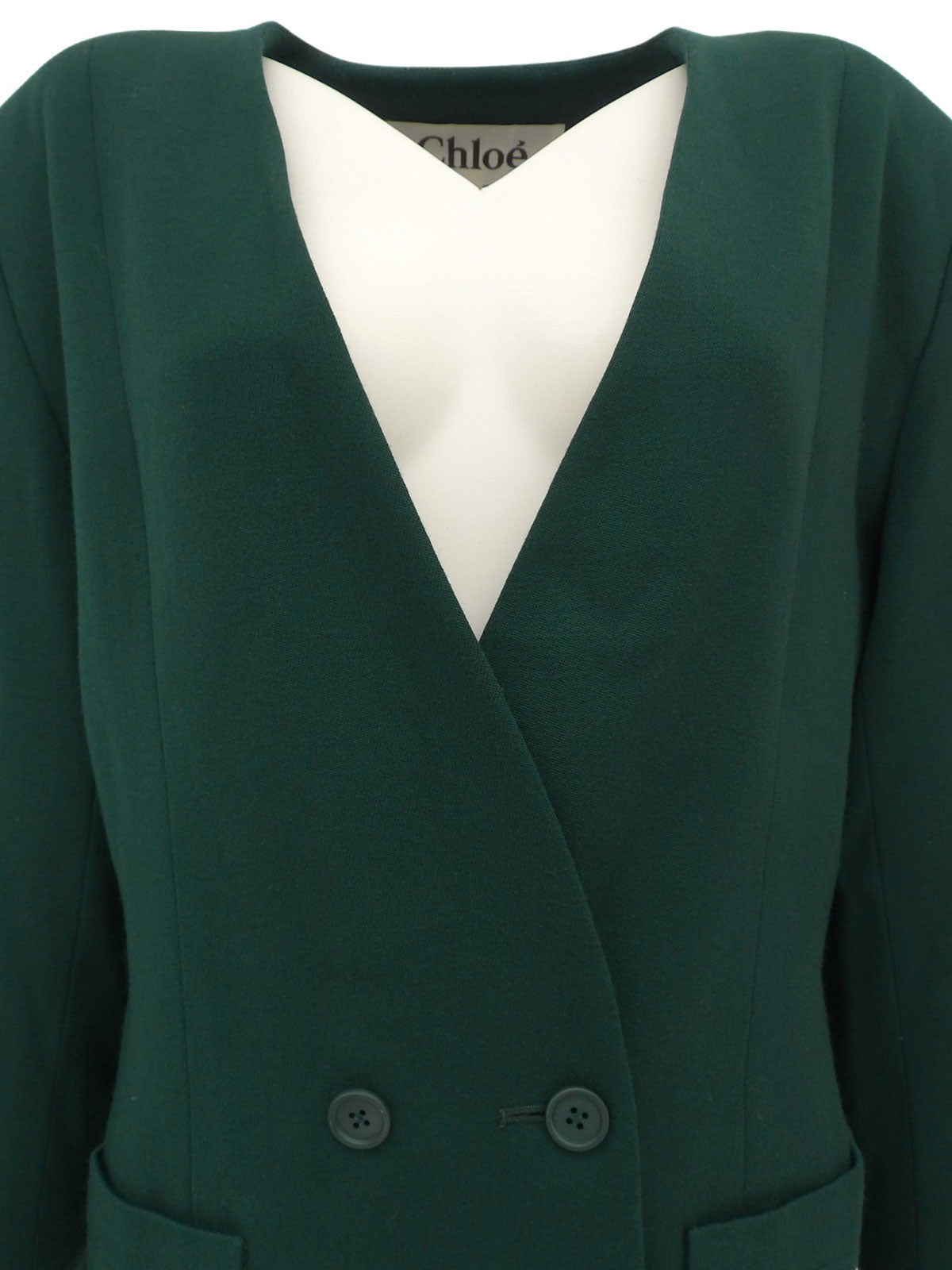 ウールノーカラージャケット グリーン #40