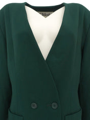 ウールノーカラージャケット グリーン