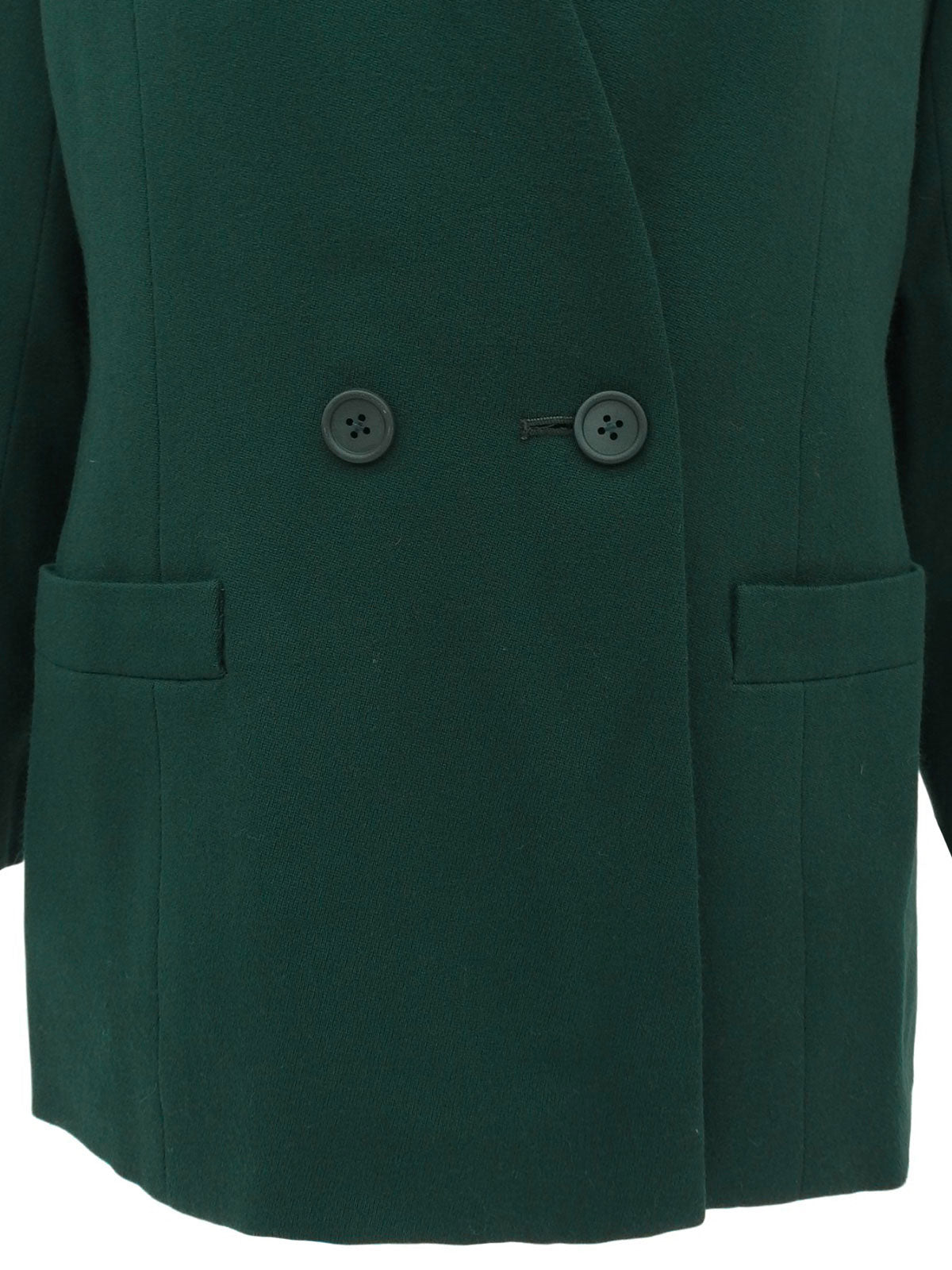 ウールノーカラージャケット グリーン #40