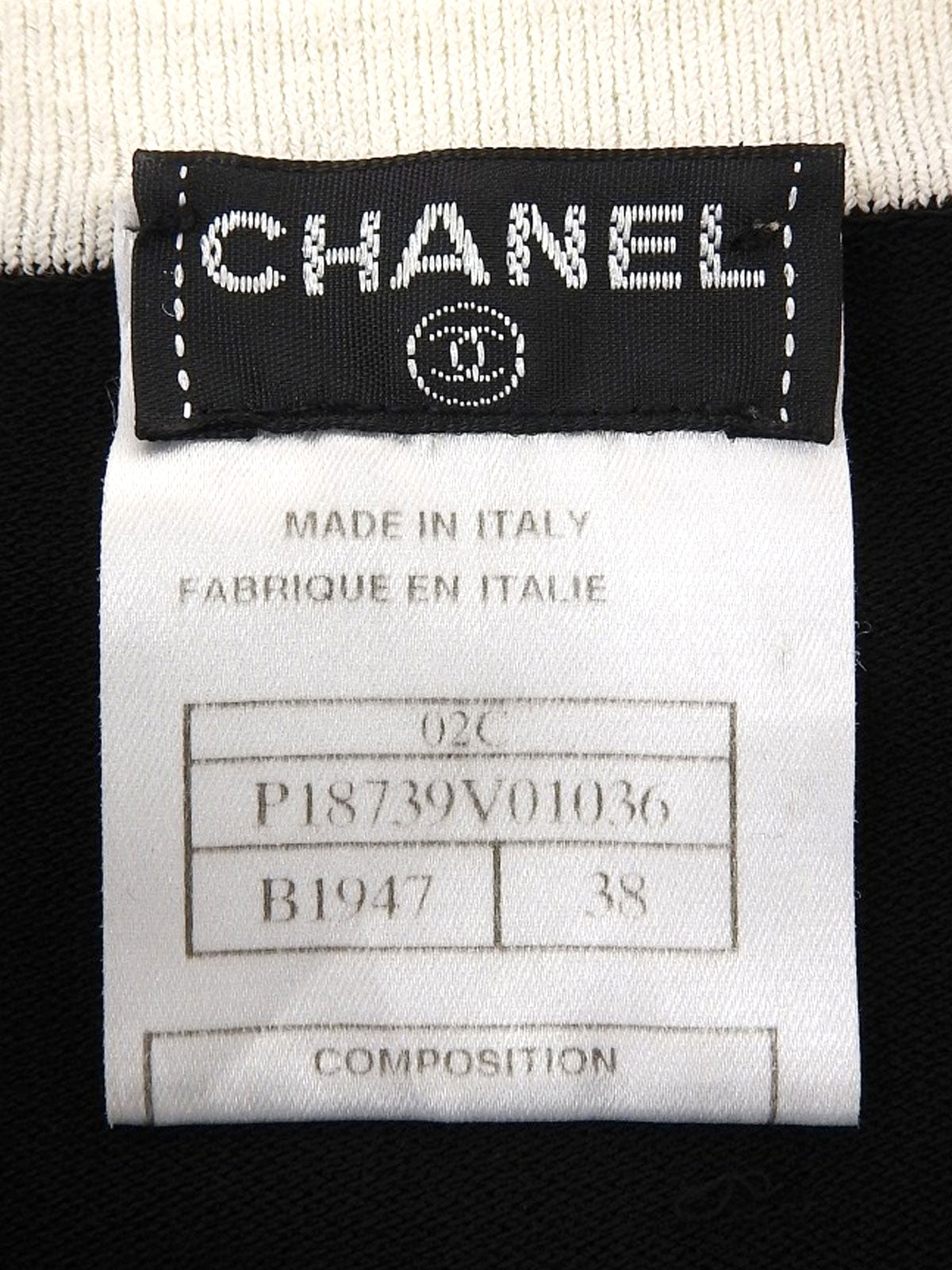 2002 Bicolor CC Mark Plate Cardigan Black/White