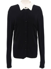 2002 Bicolor CC Mark Plate Cardigan Black/White