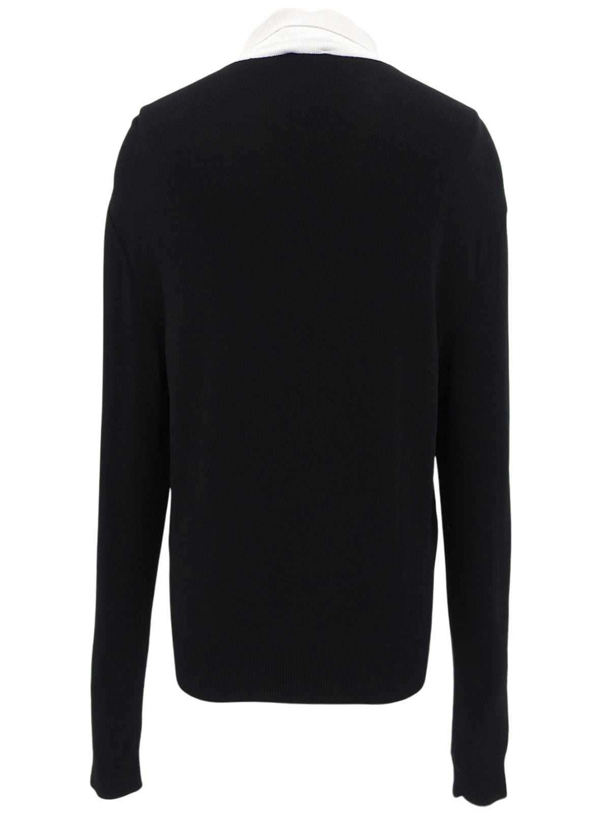 2002 Bicolor CC Mark Plate Cardigan Black/White