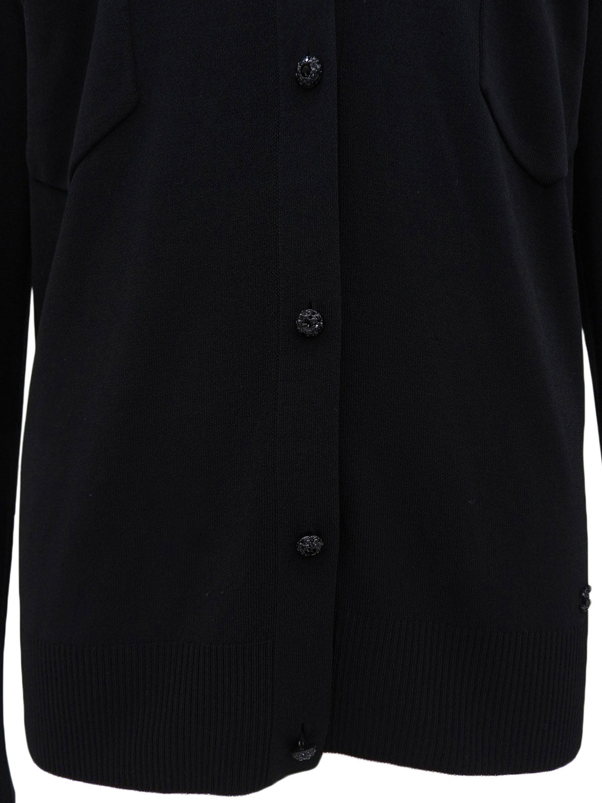 2002 Bicolor CC Mark Plate Cardigan Black/White