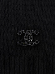 2002 Bicolor CC Mark Plate Cardigan Black/White