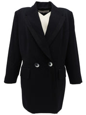 ウールダブルブレストジャケット ブラック