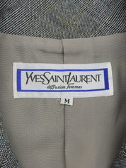 Houndstooth Pattern Double-Breasted Set in Gray