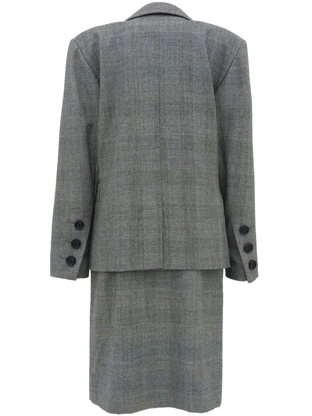 Houndstooth Pattern Double-Breasted Set in Gray