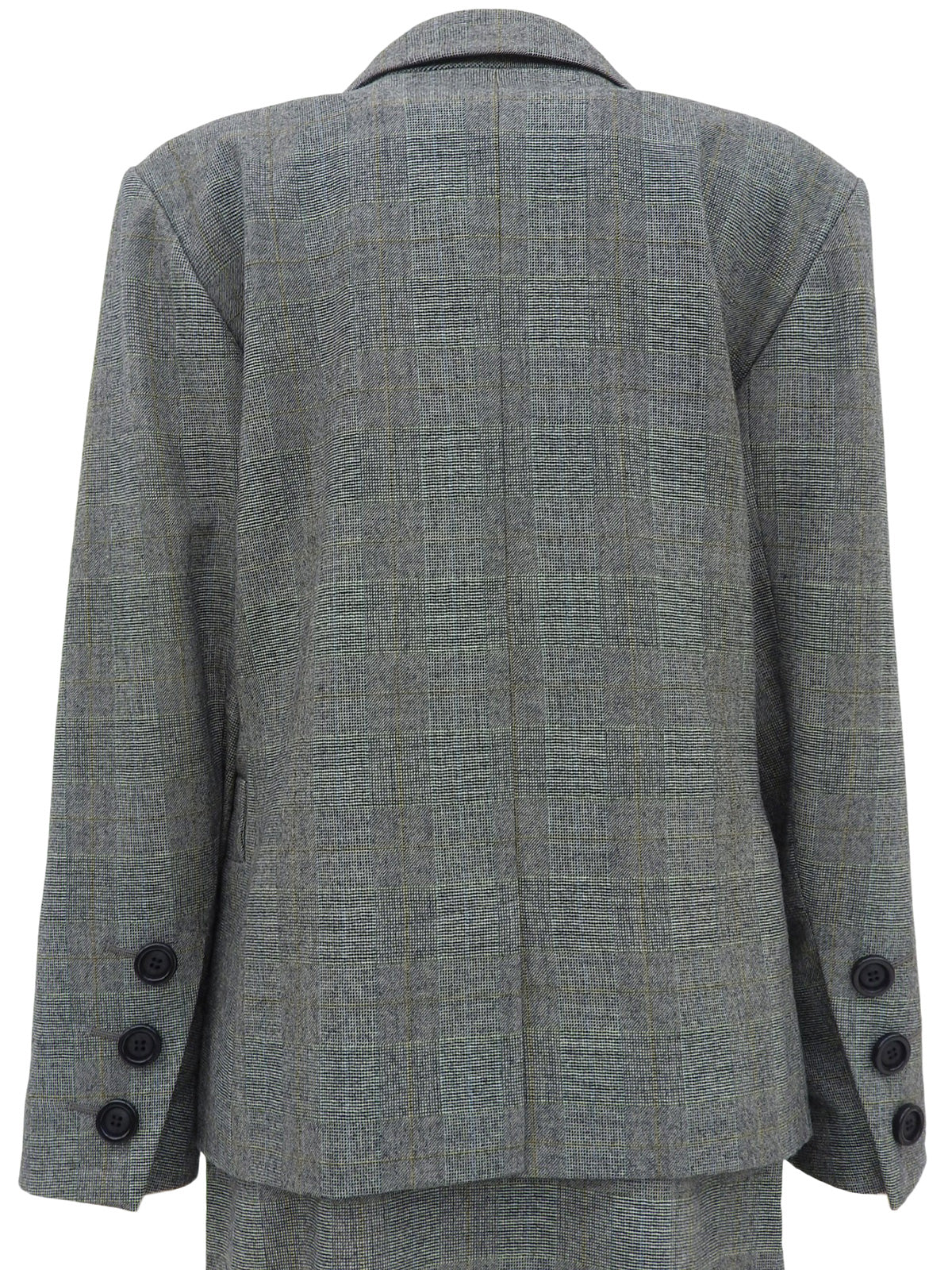 Houndstooth Pattern Double-Breasted Set in Gray