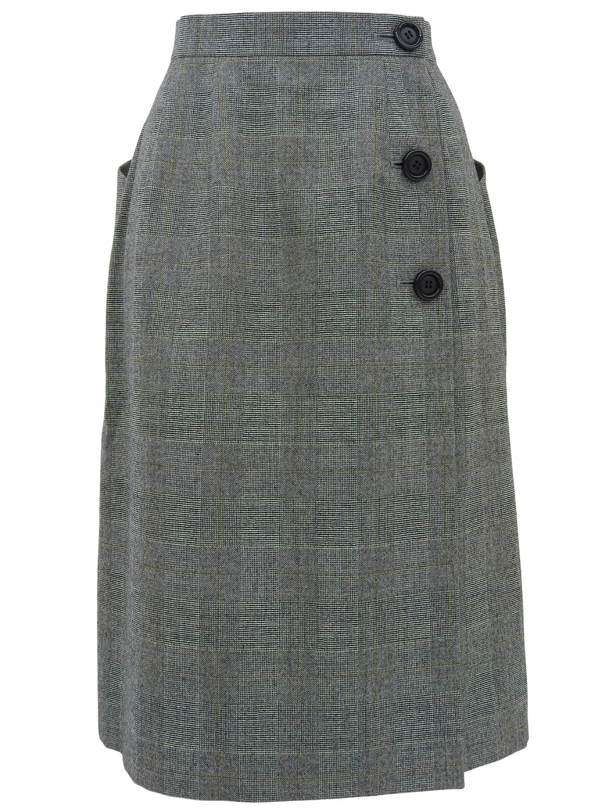 Houndstooth Pattern Double-Breasted Set in Gray