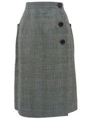 Houndstooth Pattern Double-Breasted Set in Gray