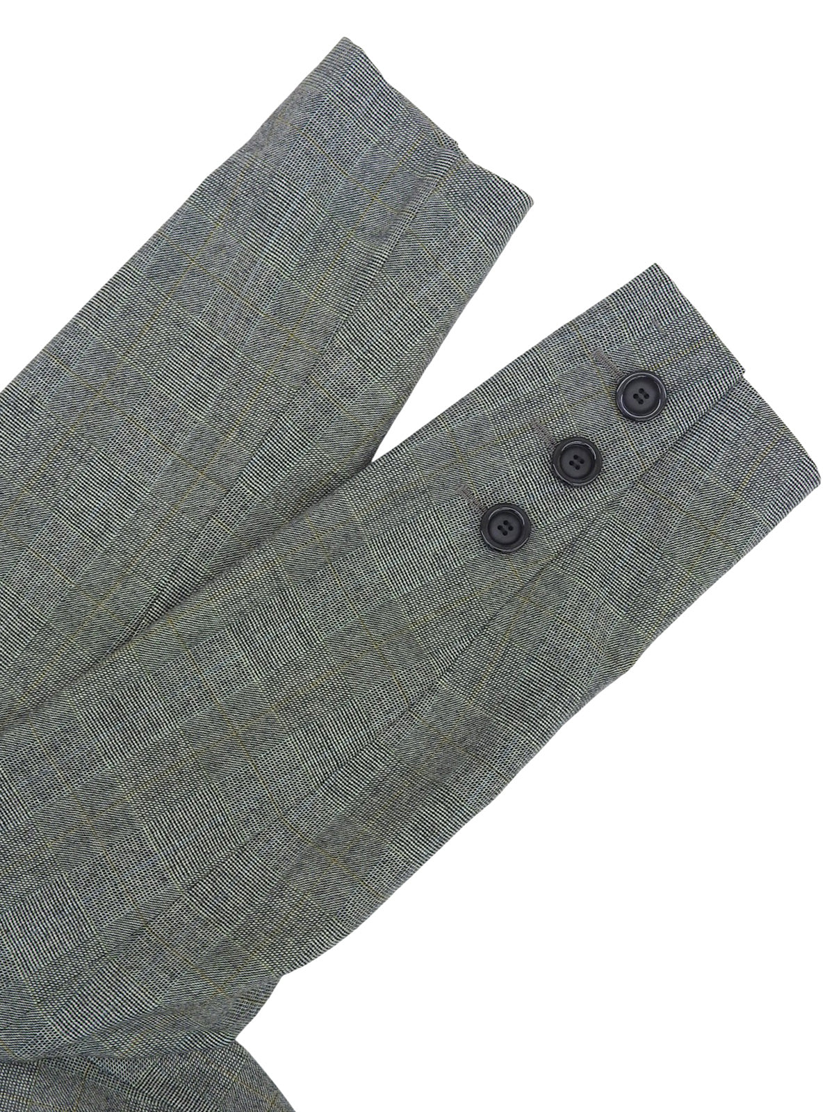 Houndstooth Pattern Double-Breasted Set in Gray