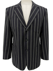 ストライプパターンジャケット ネイビー/ホワイト